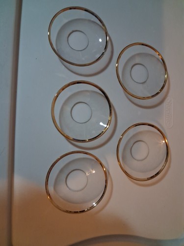 Vintage clear glass gold rim - clear,